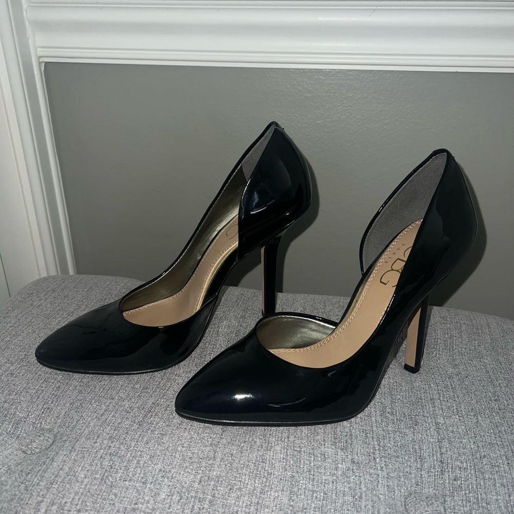 BCBG patent leather pumps